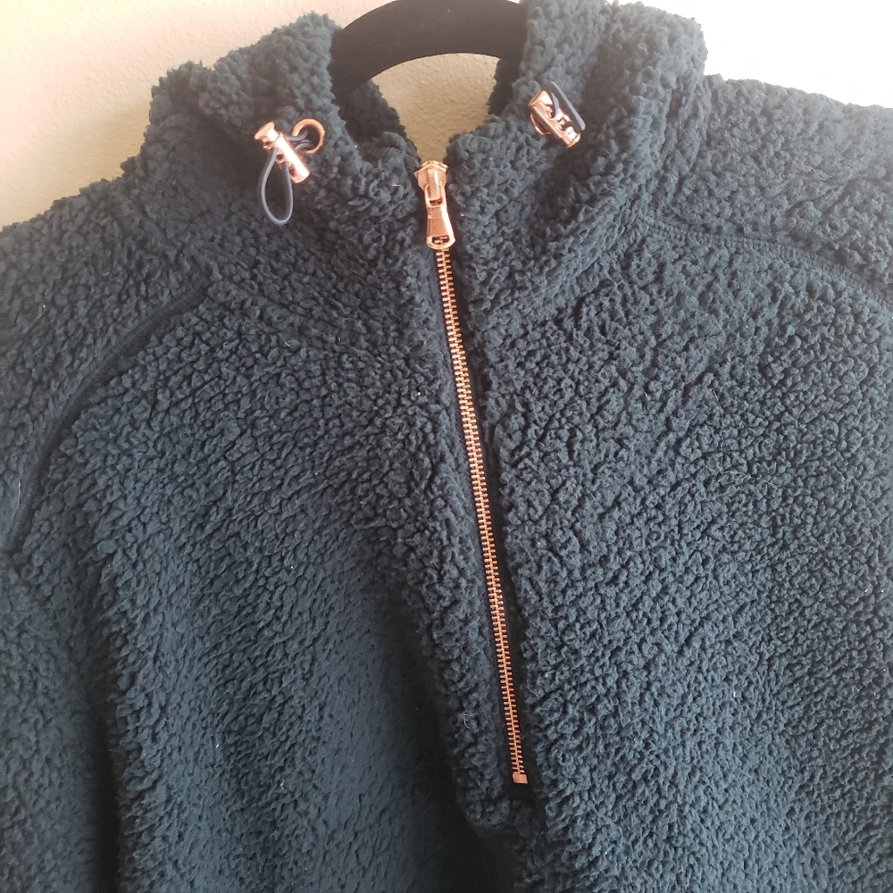 Old Navy sherpa hoodie with rose gold accents